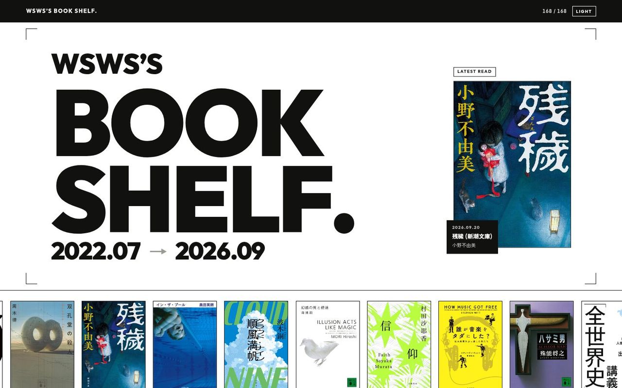 WSWS'S BOOKSHELF. トップ。最新の一冊と読了本の帯